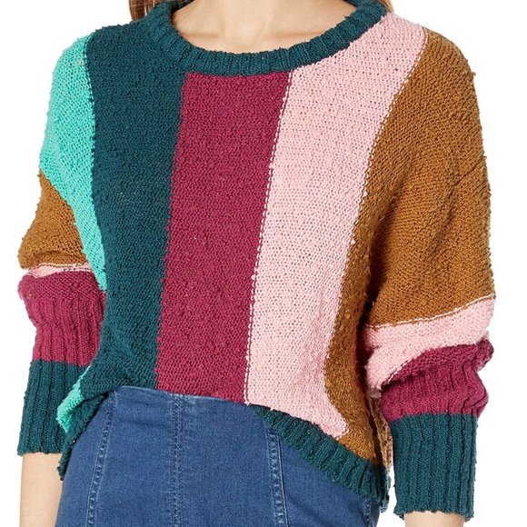 Billabong Sweaters - Chunky cropped color block billabong sweater